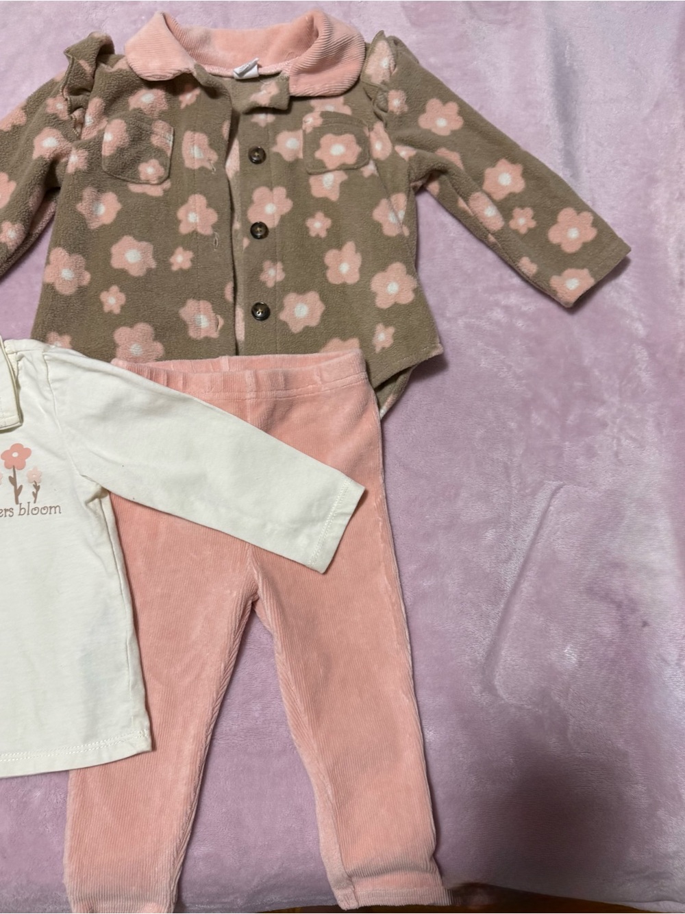 Girls Pink Floral Jacket & Pink Legging Matching Set